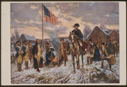 Painting of George Washington at Valley Forge